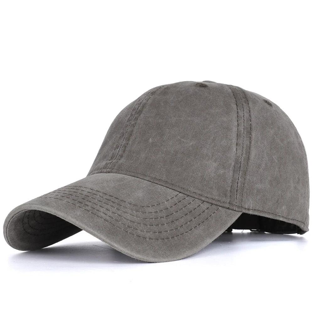 All-match Washable Solid Color Baseball Cap For Men by GJG Denim