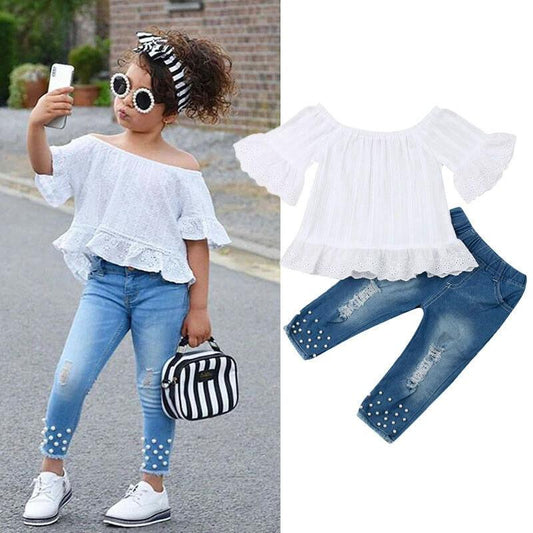 Shirt Shorts Girls Girl Kids Clothes For Baby Set Children by GJG Denim