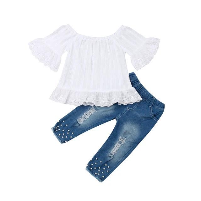 Shirt Shorts Girls Girl Kids Clothes For Baby Set Children by GJG Denim