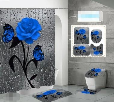 Printed Waterproof Polyester Shower Curtain by GJG Denim