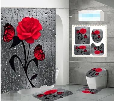Printed Waterproof Polyester Shower Curtain by GJG Denim