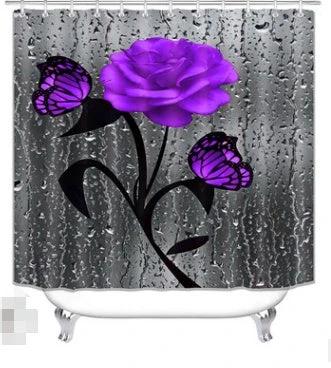 Printed Waterproof Polyester Shower Curtain by GJG Denim