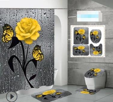 Printed Waterproof Polyester Shower Curtain by GJG Denim