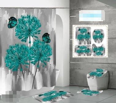 Printed Waterproof Polyester Shower Curtain by GJG Denim