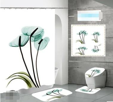 Printed Waterproof Polyester Shower Curtain by GJG Denim