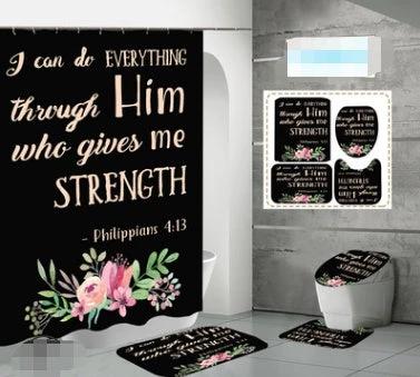 Printed Waterproof Polyester Shower Curtain by GJG Denim