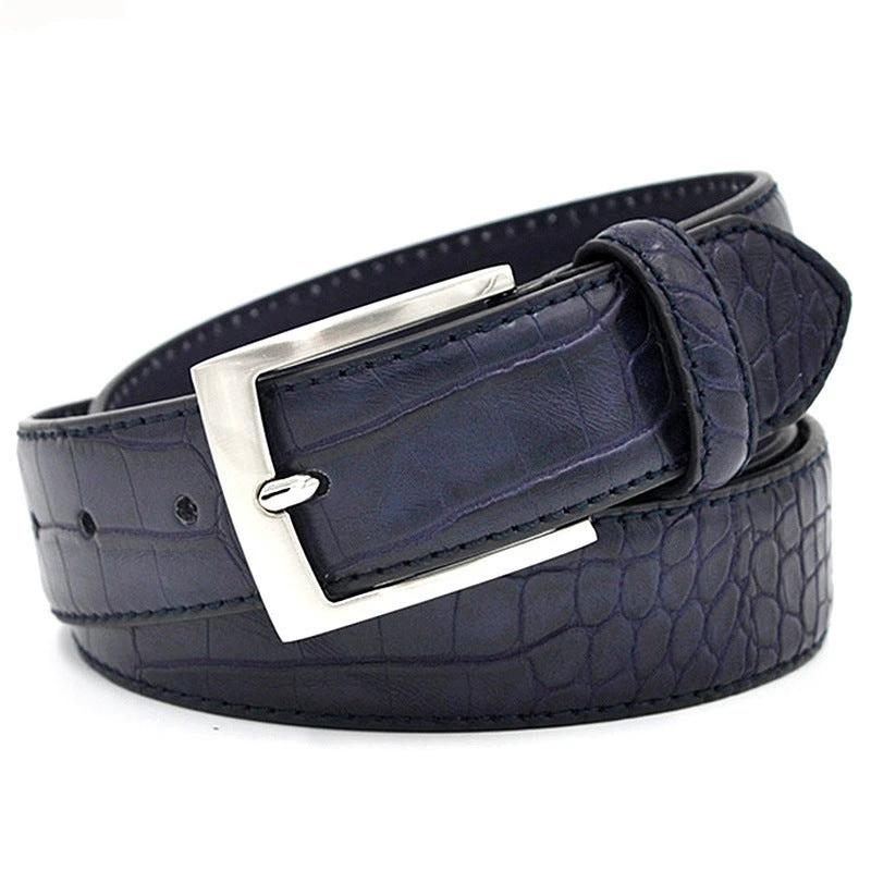 Mens Fashion Waist Belts Faux Pattern With Split Leather Luxury Male Designer Belt Accessories by GJG Denim