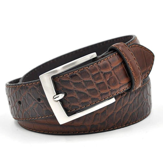 Mens Fashion Waist Belts Faux Pattern With Split Leather Luxury Male Designer Belt Accessories by GJG Denim