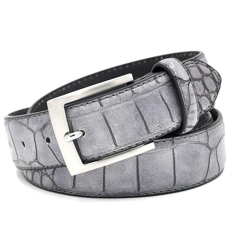 Mens Fashion Waist Belts Faux Pattern With Split Leather Luxury Male Designer Belt Accessories by GJG Denim