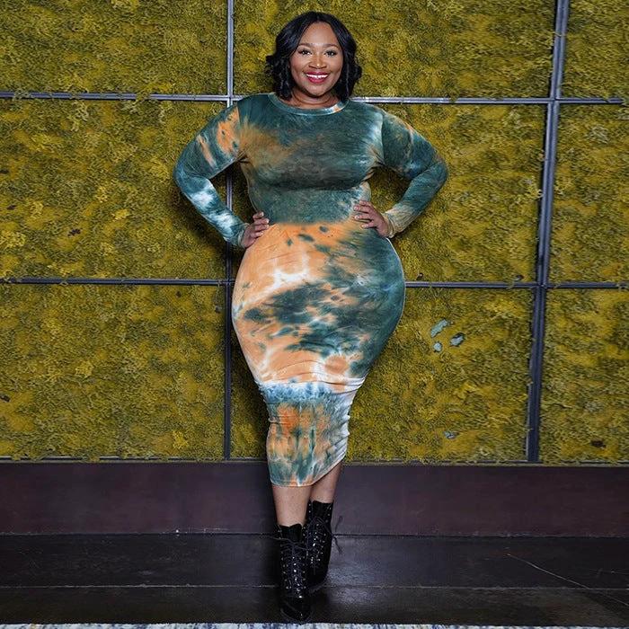Plus Size Dresses For Fat Girl Long Dress Over The Knee by GJG Denim