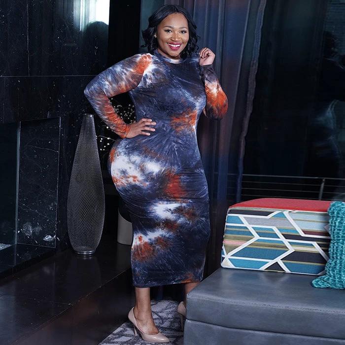 Plus Size Dresses For Fat Girl Long Dress Over The Knee by GJG Denim