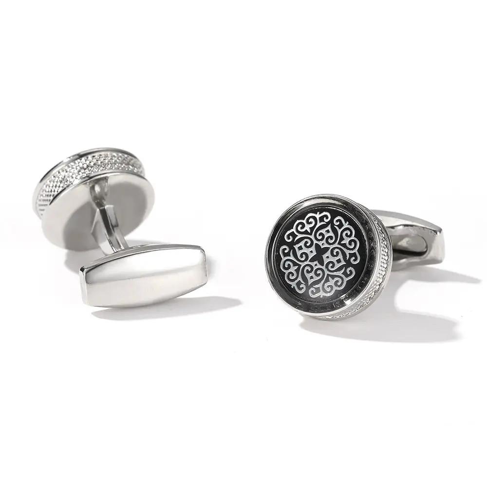 Men's Pattern Round Cufflinks by GJG Denim