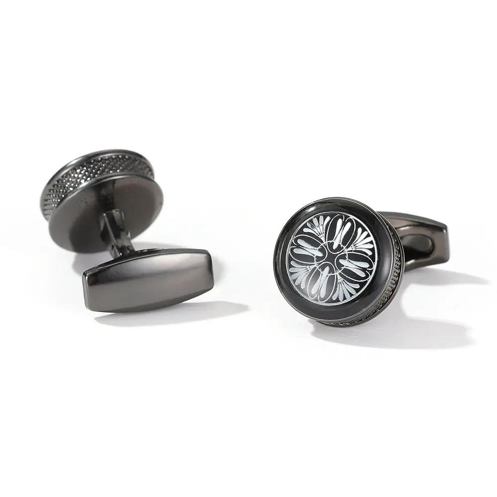 Men's Pattern Round Cufflinks by GJG Denim