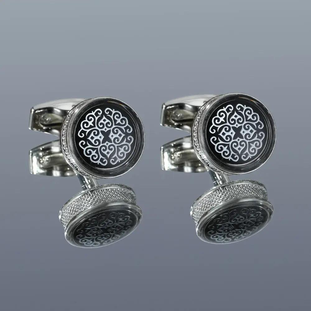 Men's Pattern Round Cufflinks by GJG Denim