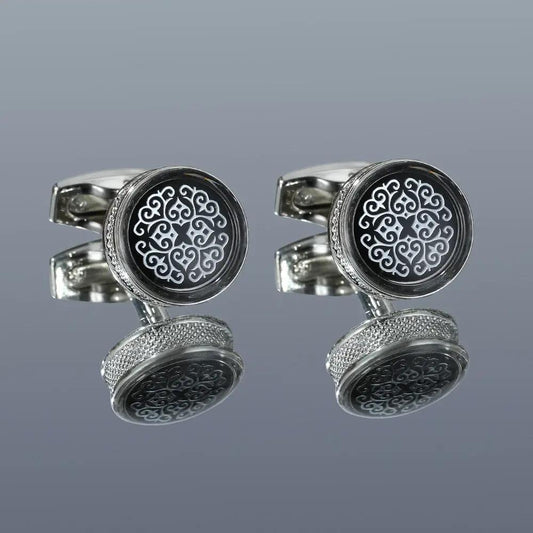Men's Pattern Round Cufflinks by GJG Denim