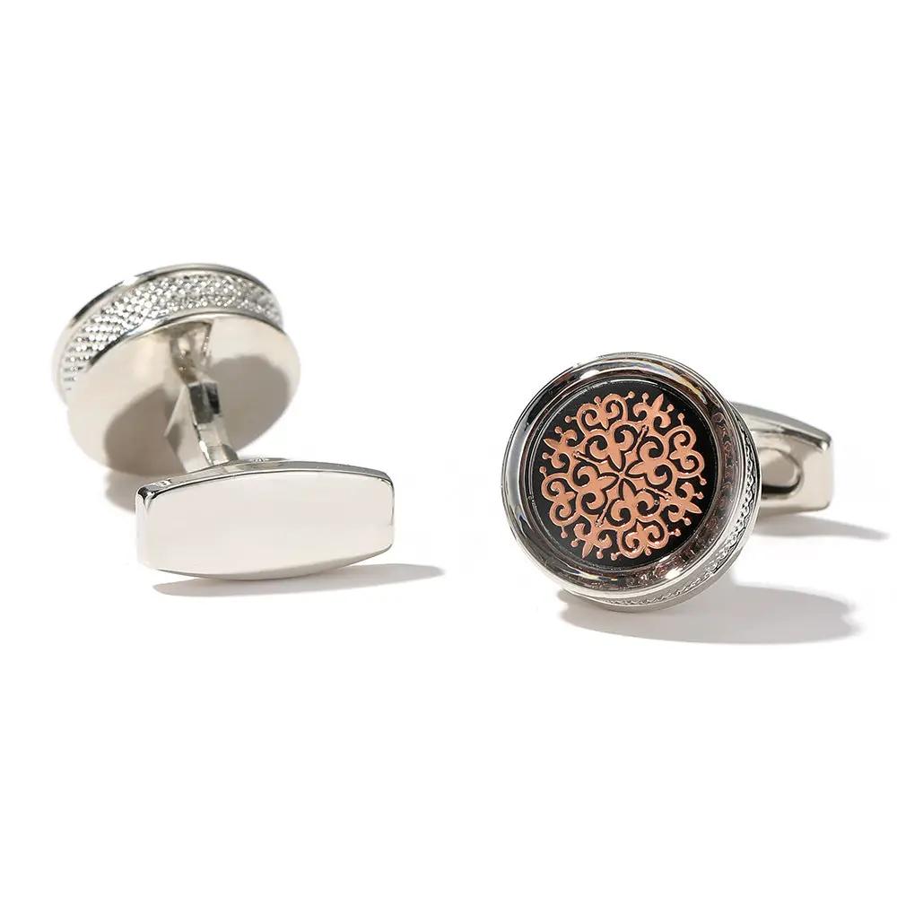 Men's Pattern Round Cufflinks by GJG Denim