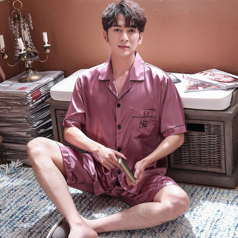 Men's Silk Pajamas Short-sleeved by GJG Denim