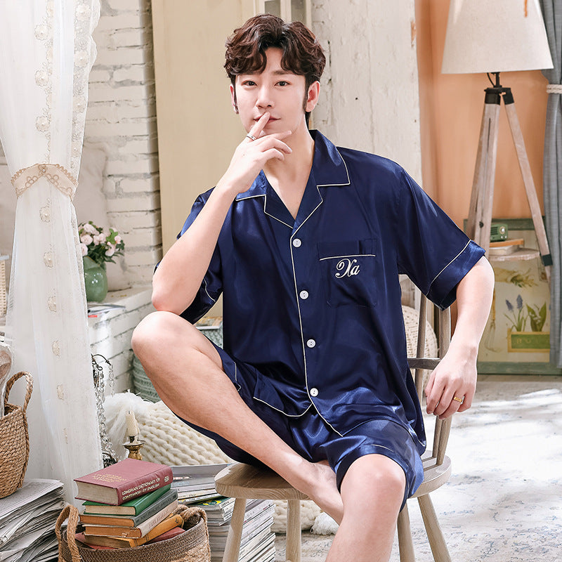 Men's Silk Pajamas Short-sleeved by GJG Denim