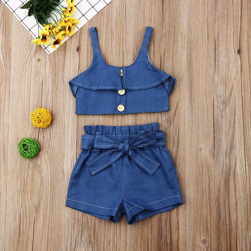 Children's clothing girls suspender skirt by GJG Denim