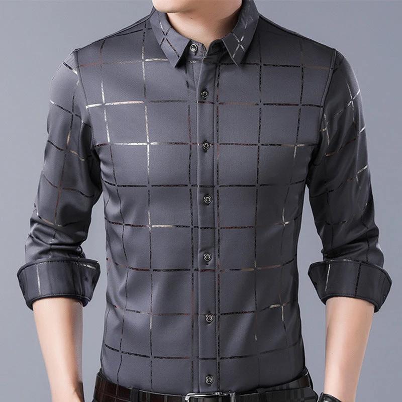 Men's Checkered Long Sleeve Shirts by GJG Denim