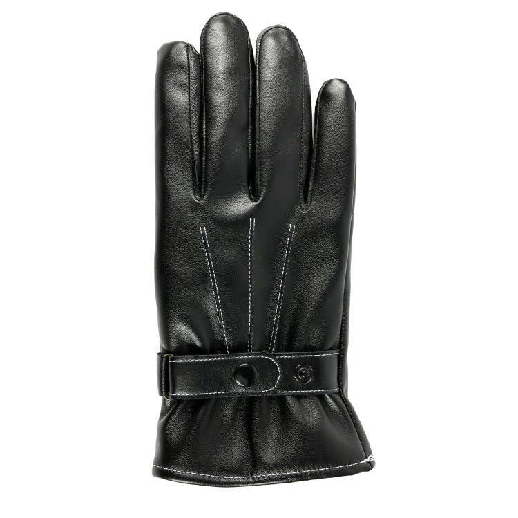 PU Leather Touch Screen Gloves For Men by GJG Denim