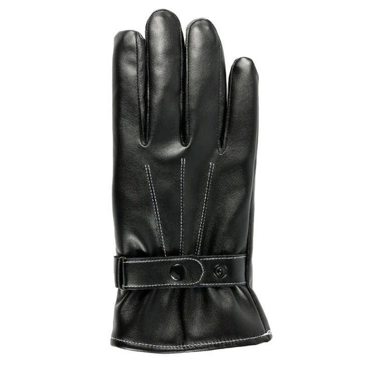 PU Leather Touch Screen Gloves For Men by GJG Denim