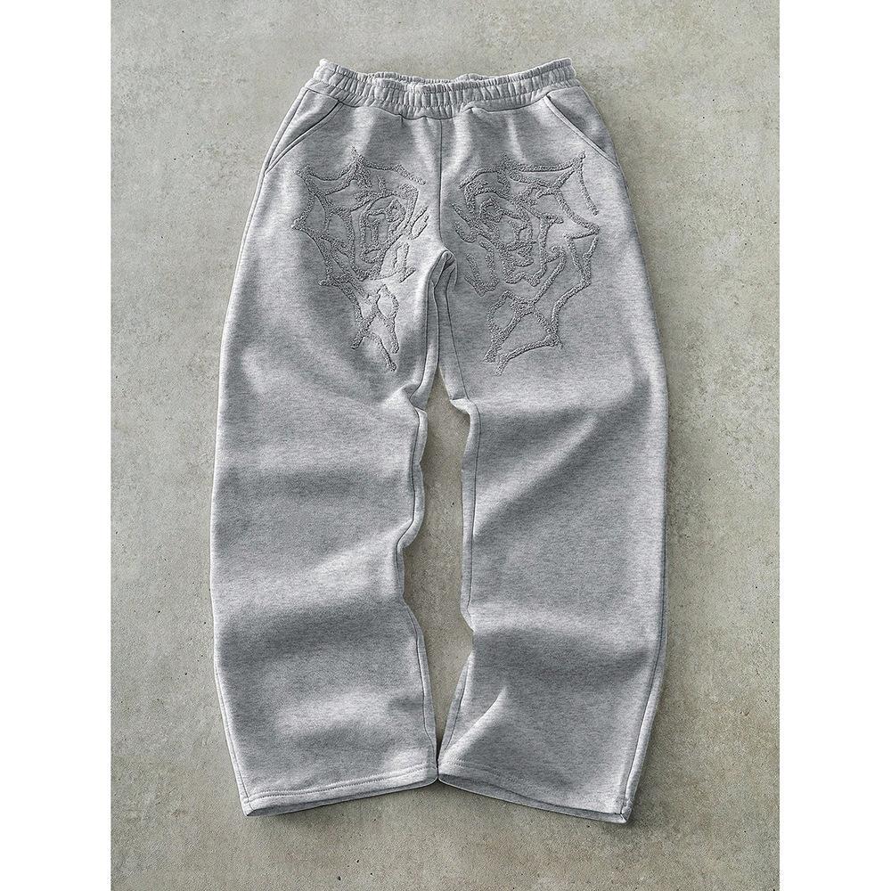 Men's Niche Design Loose-fitting Straight-leg Sweatpants by GJG Denim