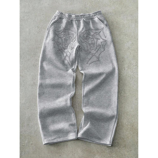 Men's Niche Design Loose-fitting Straight-leg Sweatpants by GJG Denim