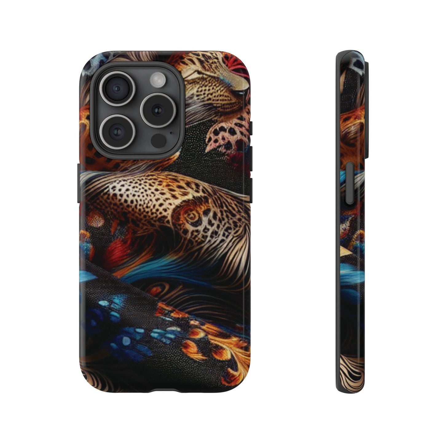 Stylish Tough Phone Case with Elegant Black and Gold Design by Printify