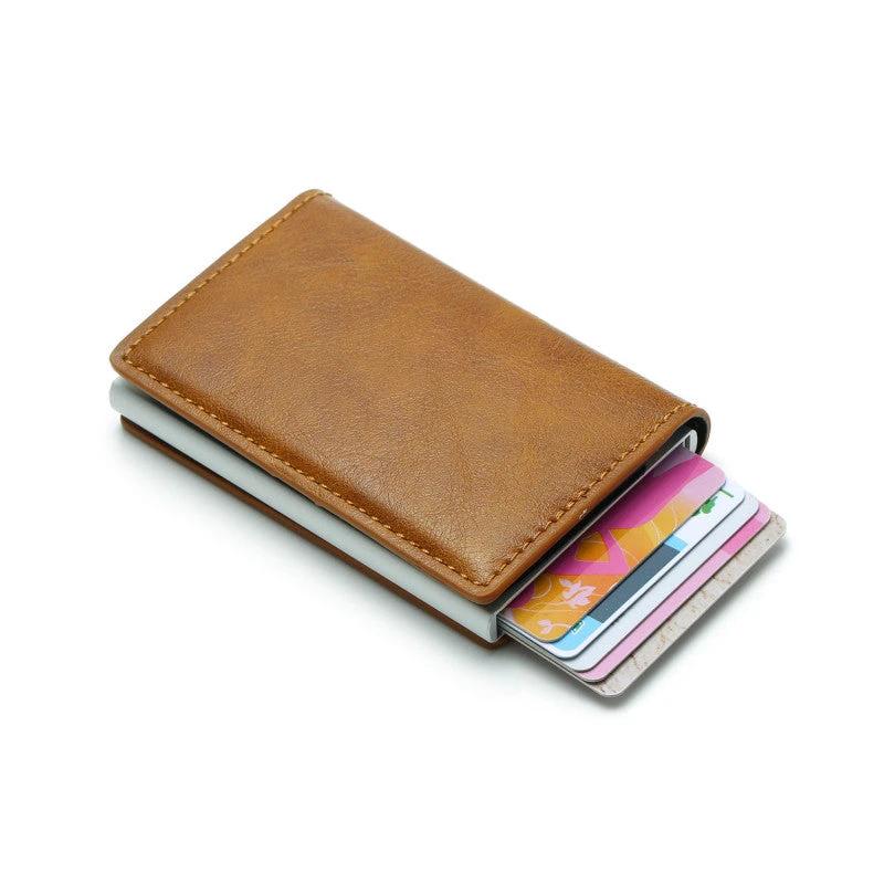 Automatic Pop-up Leather Card Holder For Men by GJG Denim