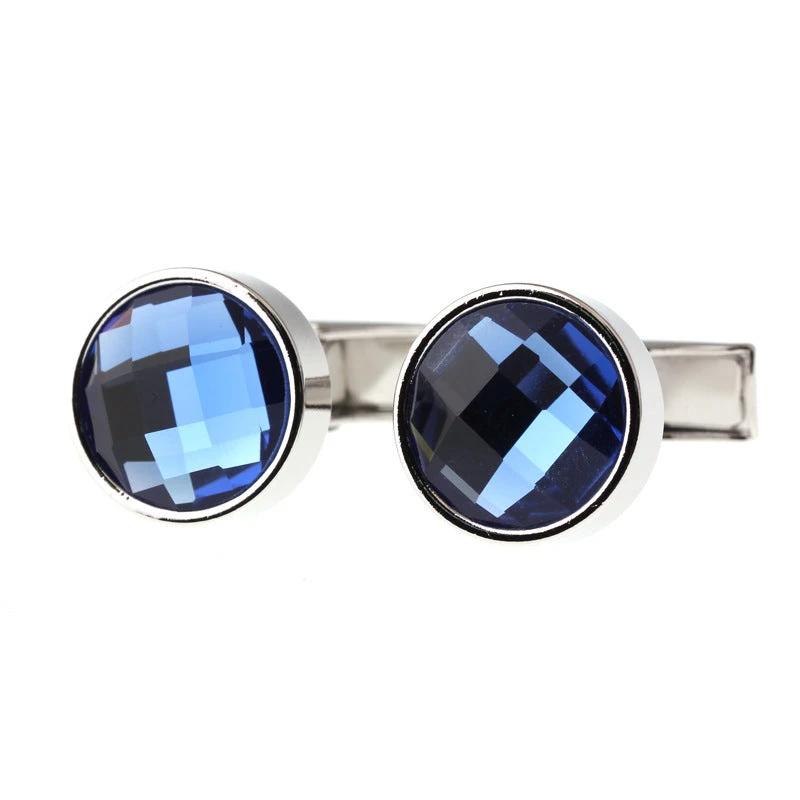 Men's Exquisite Blue Crystal Cufflinks by GJG Denim