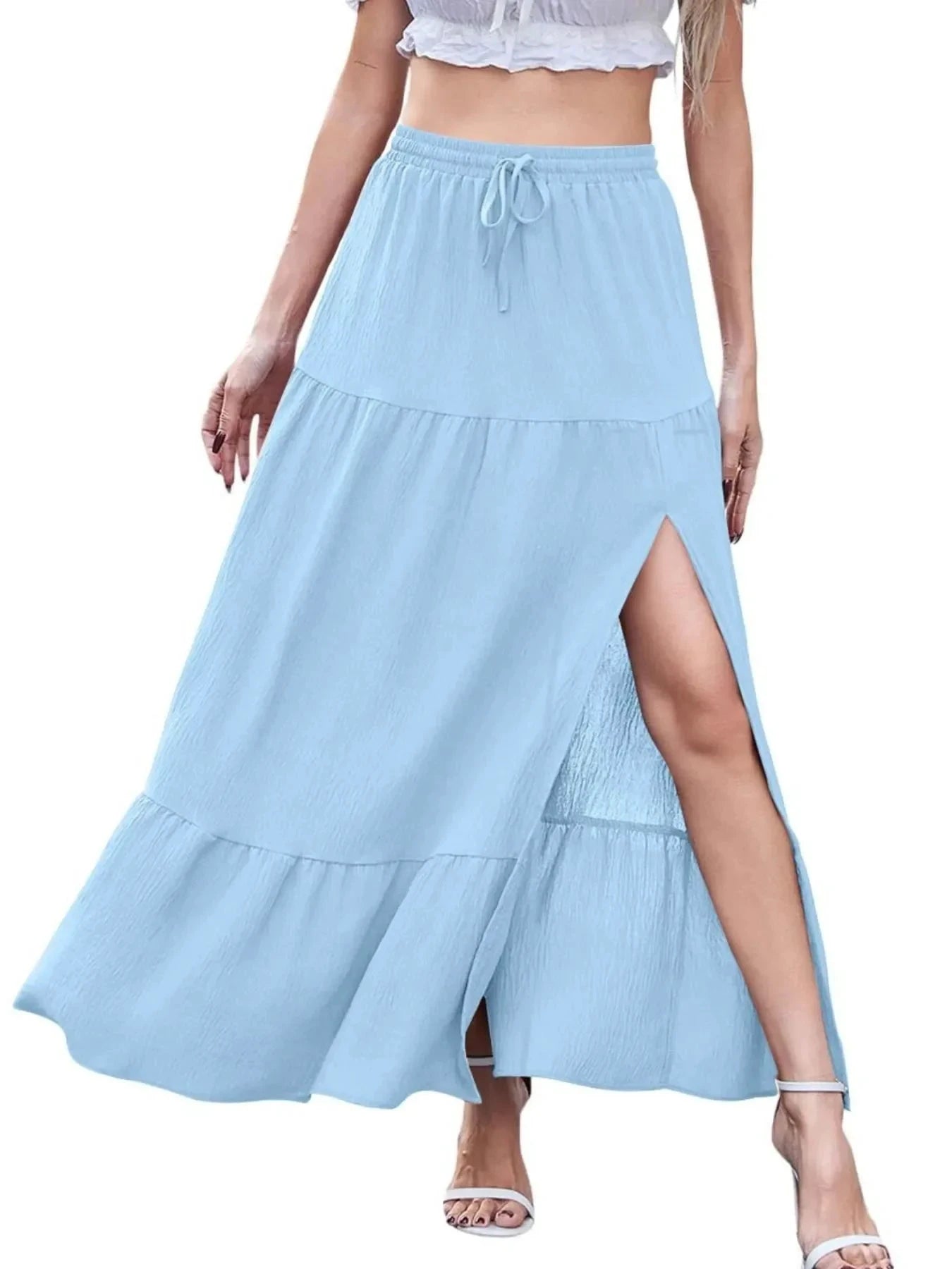 Full Size Slit Maxi Skirt Plus Size by Lady Ros