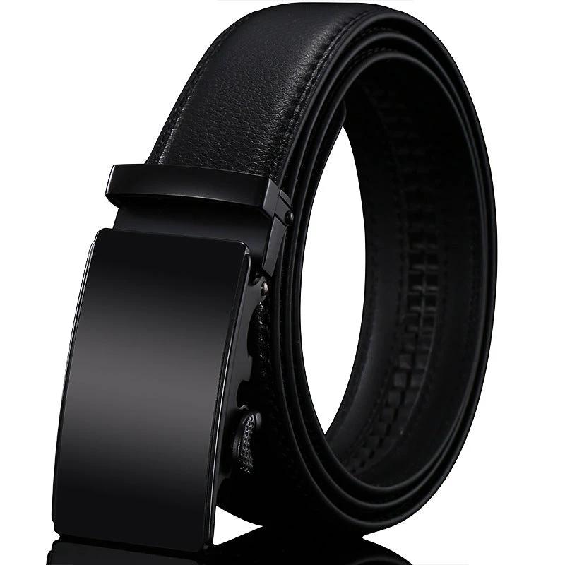 Men's Genuine Leather Belt With Automatic Buckle by GJG Denim