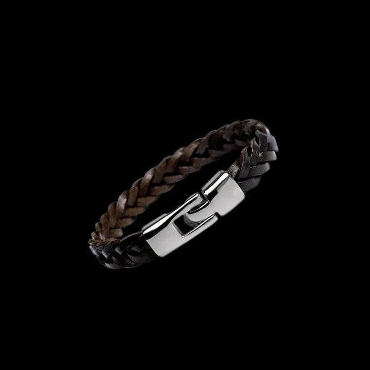 Leather Alloy Vintage Hand-woven Bracelet For Men by GJG Denim