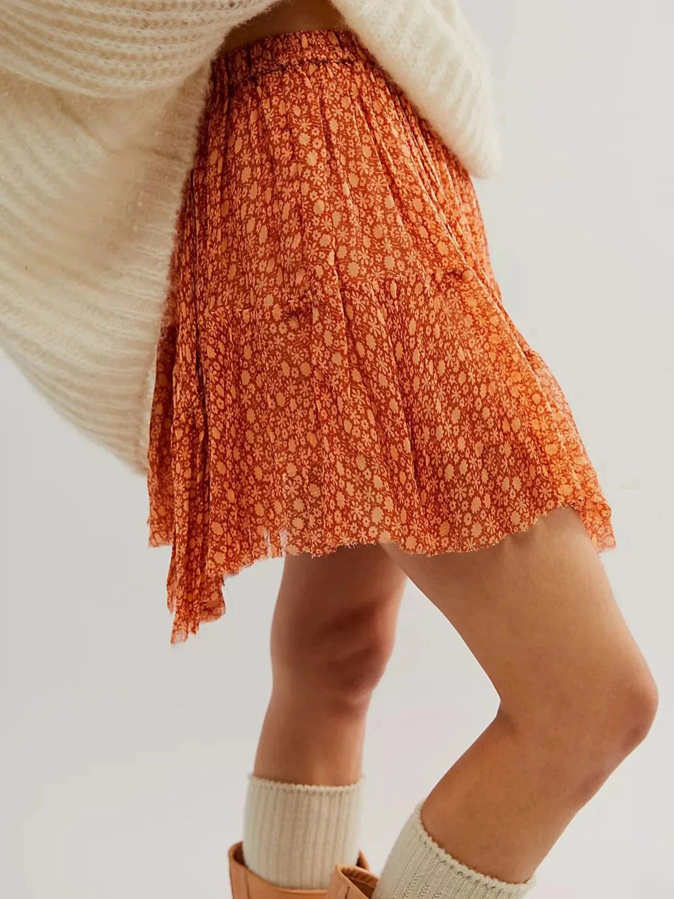 Floral Print Mini Skirt by Lady Ros