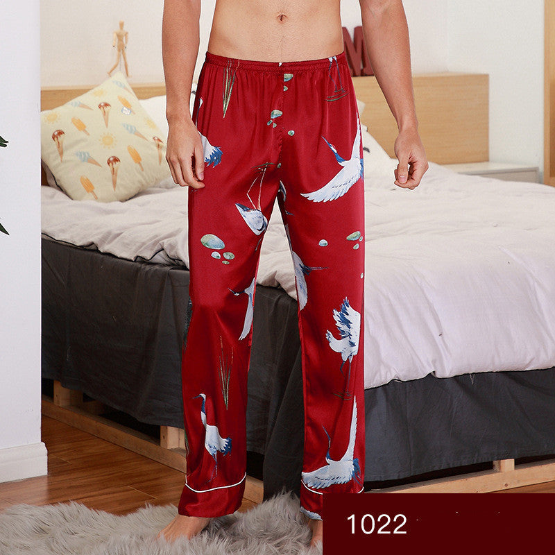 Men's Printed Silk Sleepwear Bottoms by GJG Denim