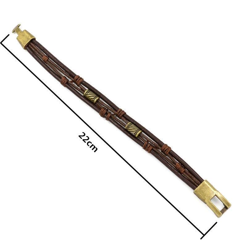 Retro Men's Braided Leather Bracelet by GJG Denim