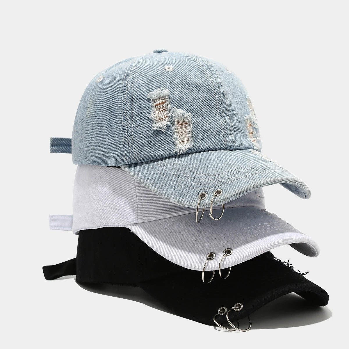 Men's Retro Street Peaked Baseball Hat by GJG Denim