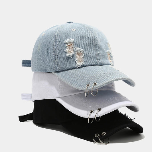 Men's Retro Street Peaked Baseball Hat by GJG Denim