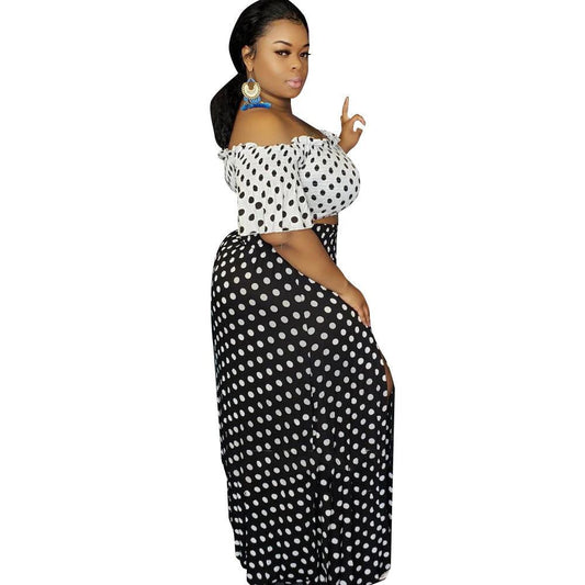 Lus size L-5XL women Summer Dot Print Slas by GJG Denim