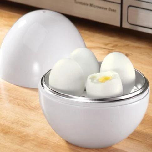 Capacity For 4 Eggs Microwave Egg Steamer Boiler Cooker Easy Quick 5 Minutes Hard Or Soft Boiled Kitchen Cooking Tools Kitchen Gadgets by GJG Denim