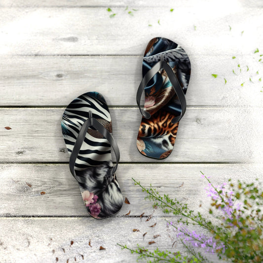 Boho Chic Flip Flops - Trendy Summer Footwear for Beach Days, Pool Parties, Casual Outings, Vacation Essentials, Gift for Her by Printify