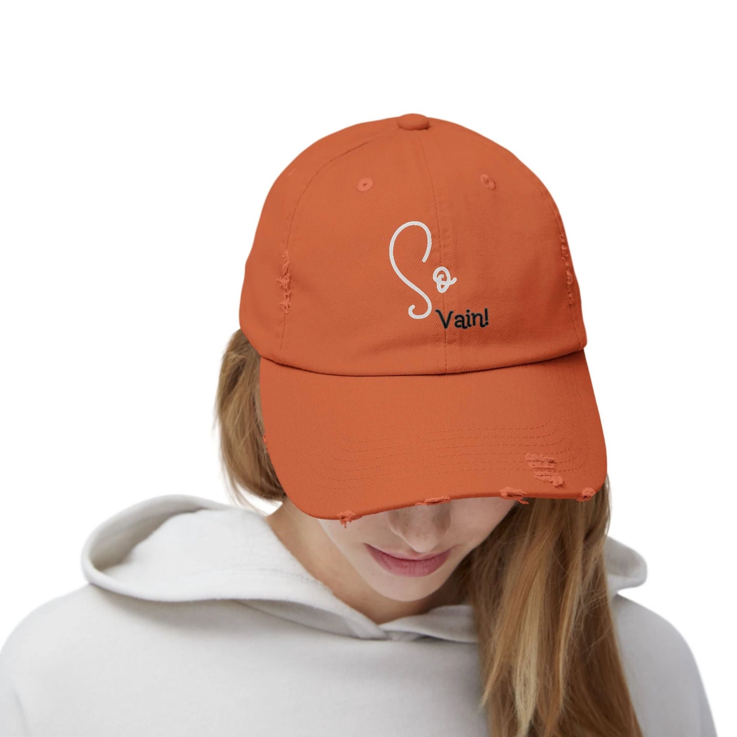 So vain Unisex Distressed Cap by Printify