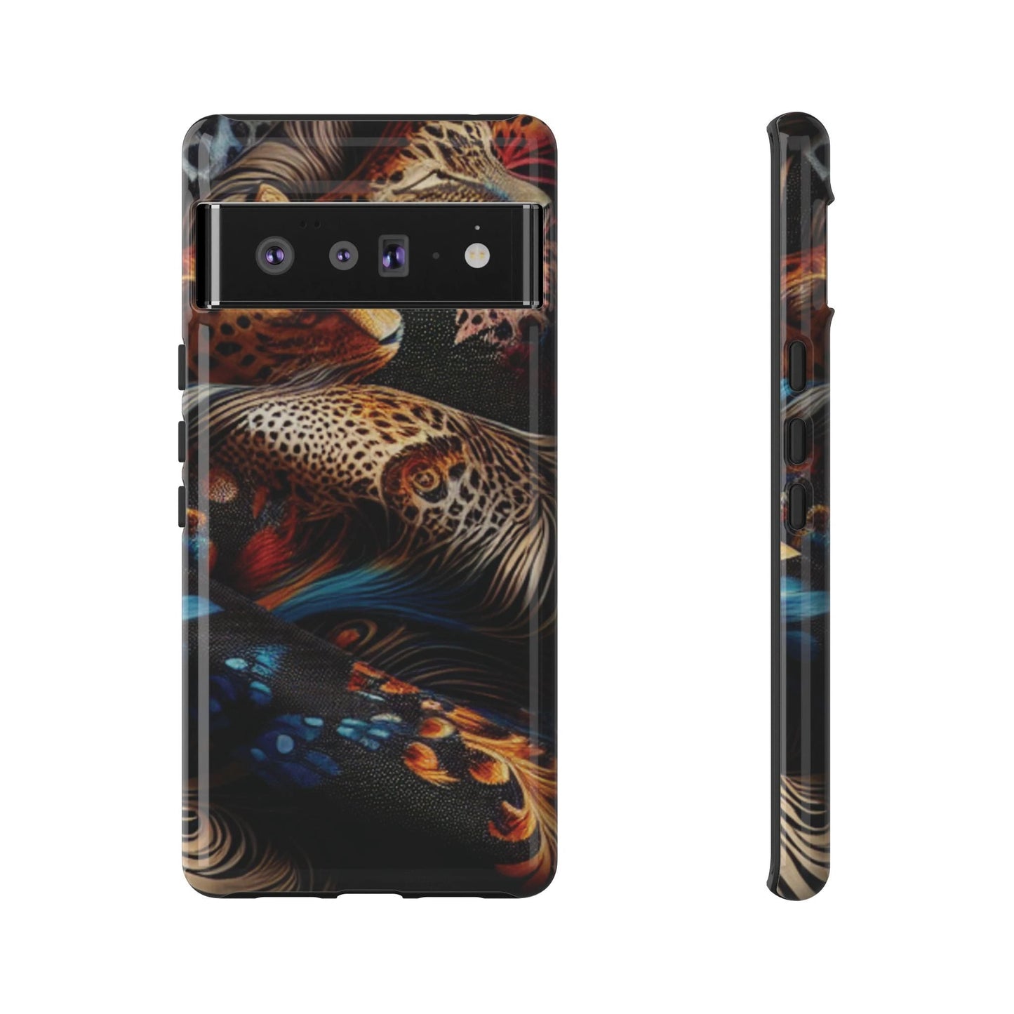 Stylish Tough Phone Case with Elegant Black and Gold Design by Printify