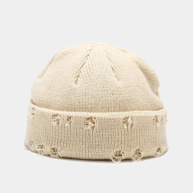 Men's Hole Knitted Beanie by GJG Denim