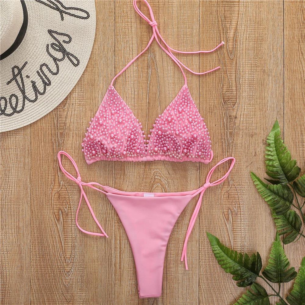 Halter Mini Bikini Female Swimsuit Women Swimwear Two-pieces by GJG Denim