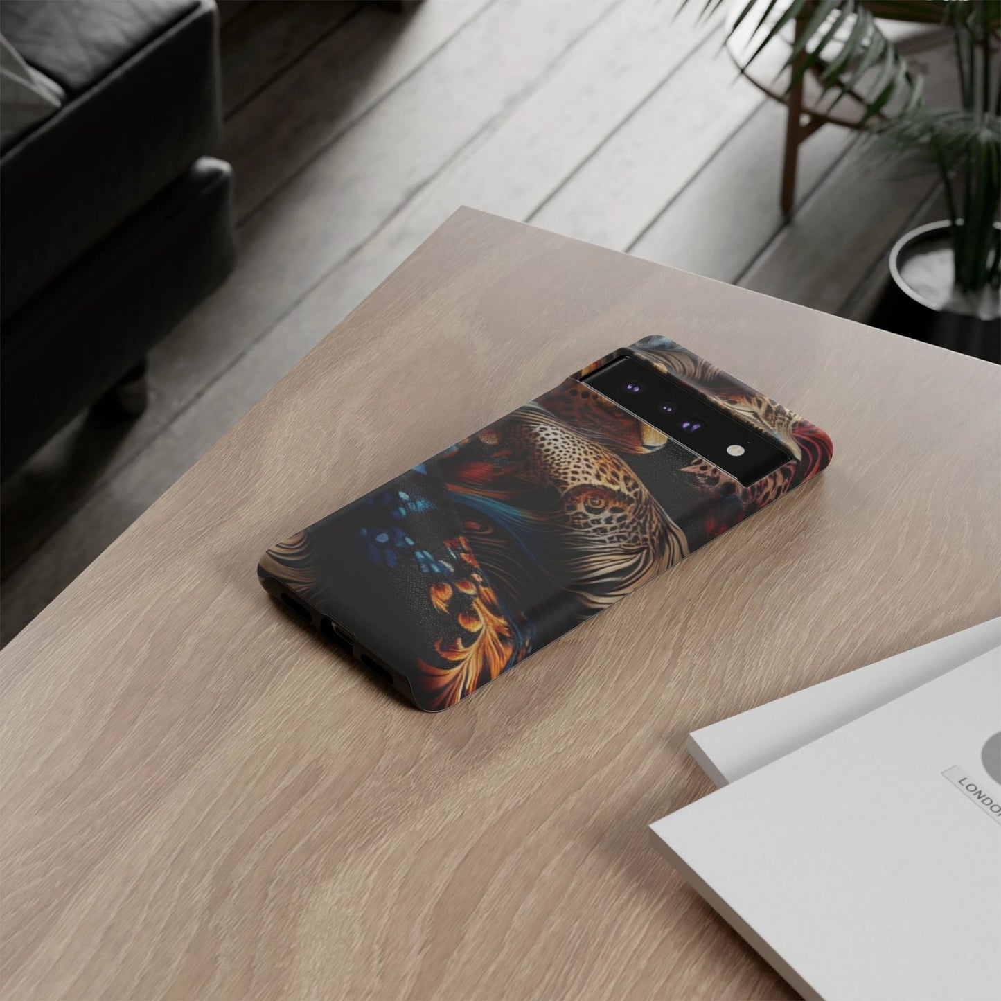 Stylish Tough Phone Case with Elegant Black and Gold Design by Printify