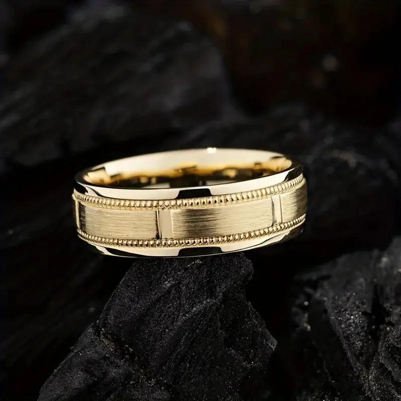 Fashion Creative Gold Stainless Steel Ring For Men by GJG Denim