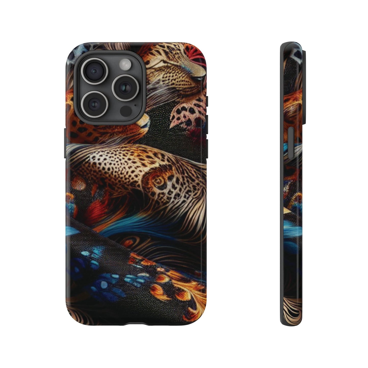 Stylish Tough Phone Case with Elegant Black and Gold Design by Printify