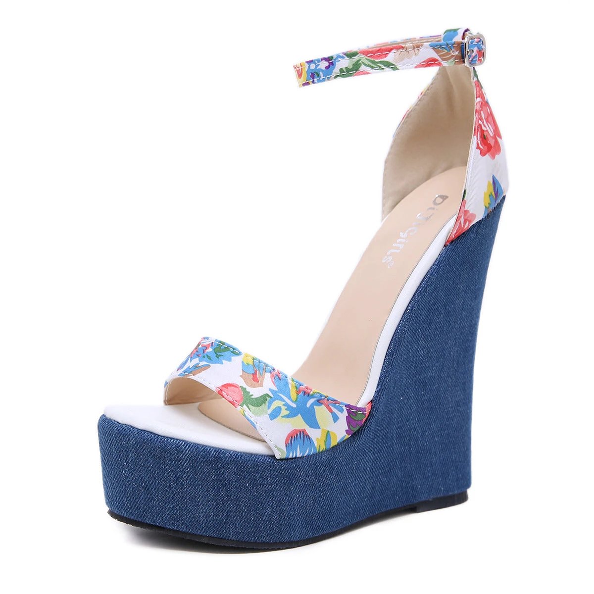 Wedge printed sandals by GJG Denim